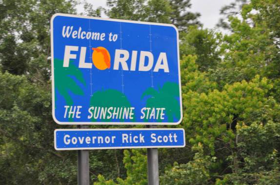 Chegando à Flórida, nos Estados Unidos